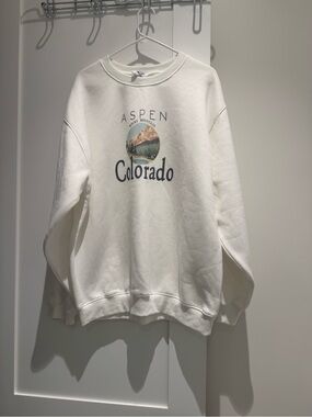 Princess Polly Aspen Colorado Graphic Sweatshirt - White